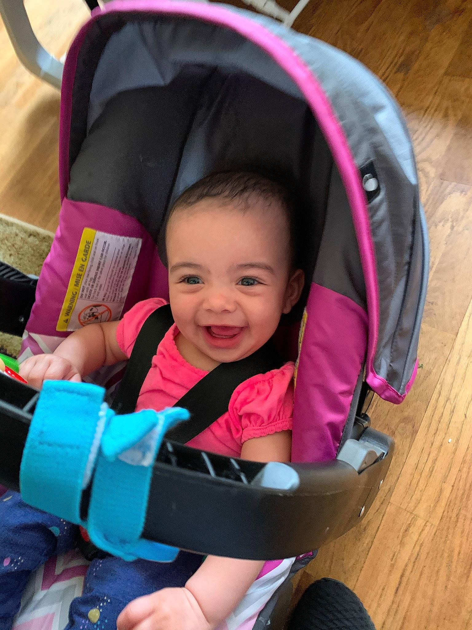 Gionna joined the competition — help win amazing prizes! baby, baby_carriage, baby_toddler_clothing, beauty, black, comfort, eye, happy, joy, magenta, person, photograph, pink, product, purple, red, skin, smile, tire, toddler