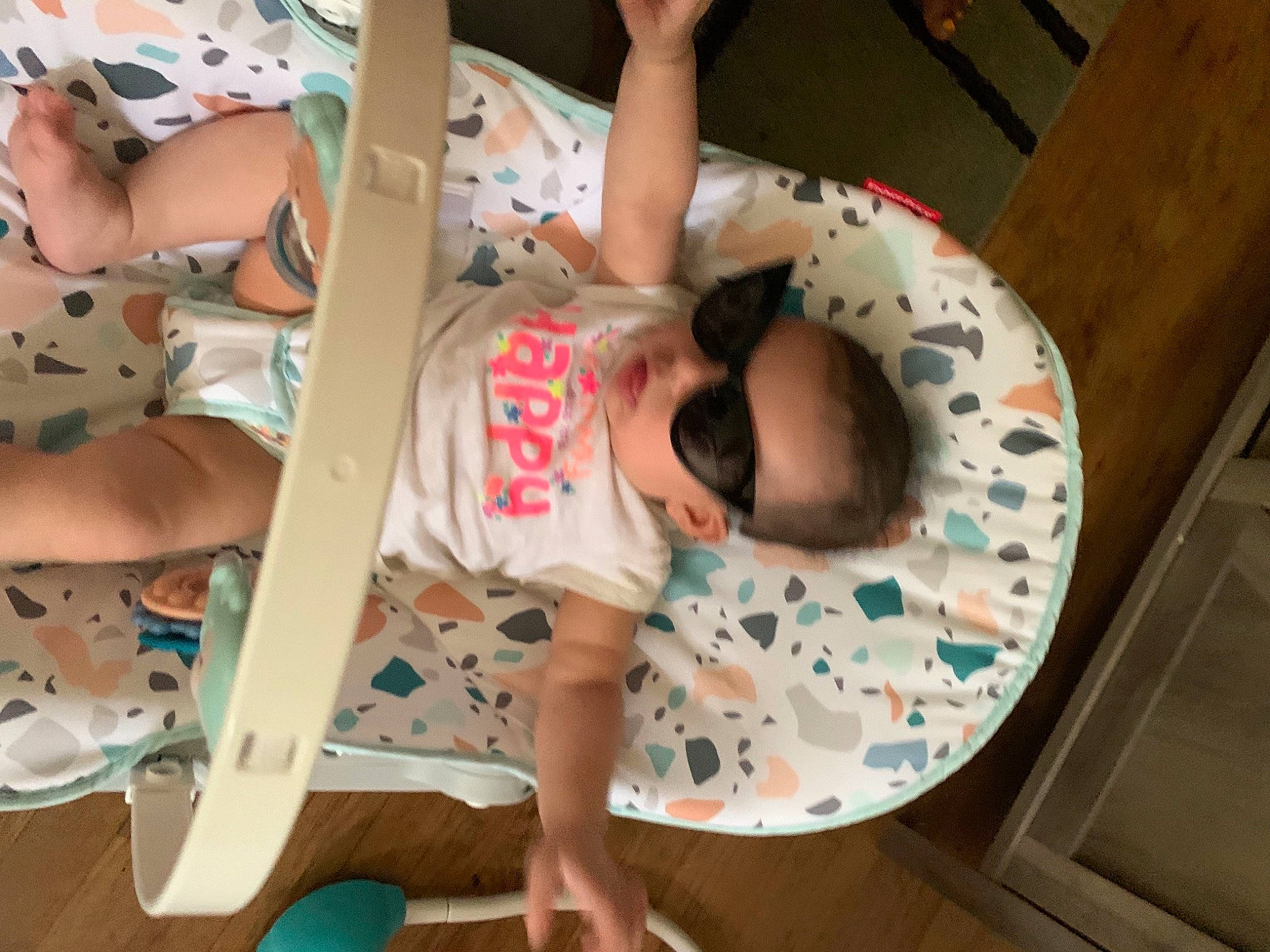 Gionna joined the competition — help win amazing prizes! arm, baby, baby_toddler_clothing, child, comfort, finger, floor, flooring, foot, fun, human_leg, knee, leisure, pattern, person, play, sandal, shorts, t_shirt, thigh