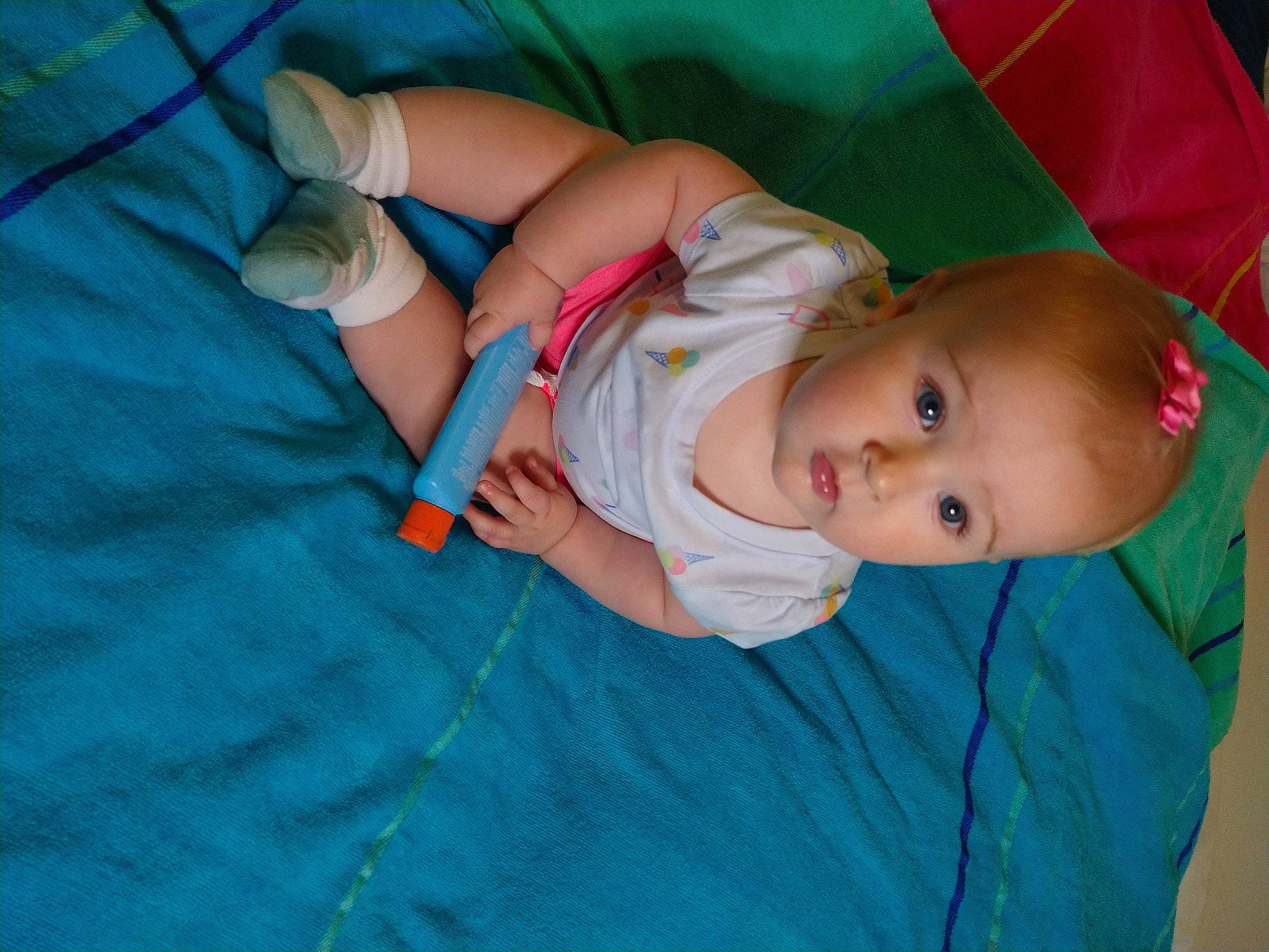 Sariah joined the competition — help win amazing prizes! baby, baby_products, baby_toddler_clothing, cheek, child, comfort, electric_blue, fun, grass, happy, human_body, iris, linens, mouth, pattern, person, room, sitting, skin, toddler