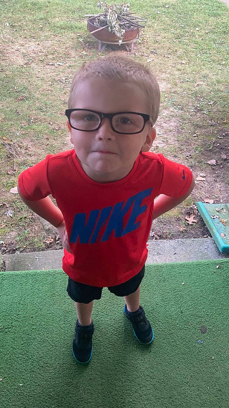 Bentley joined the competition — help win amazing prizes! baby_toddler_clothing, child, chin, cool, eyewear, face, fun, glasses, grass, hair, happy, head, person, shoe, shorts, sleeve, sneakers, standing, t_shirt, toddler
