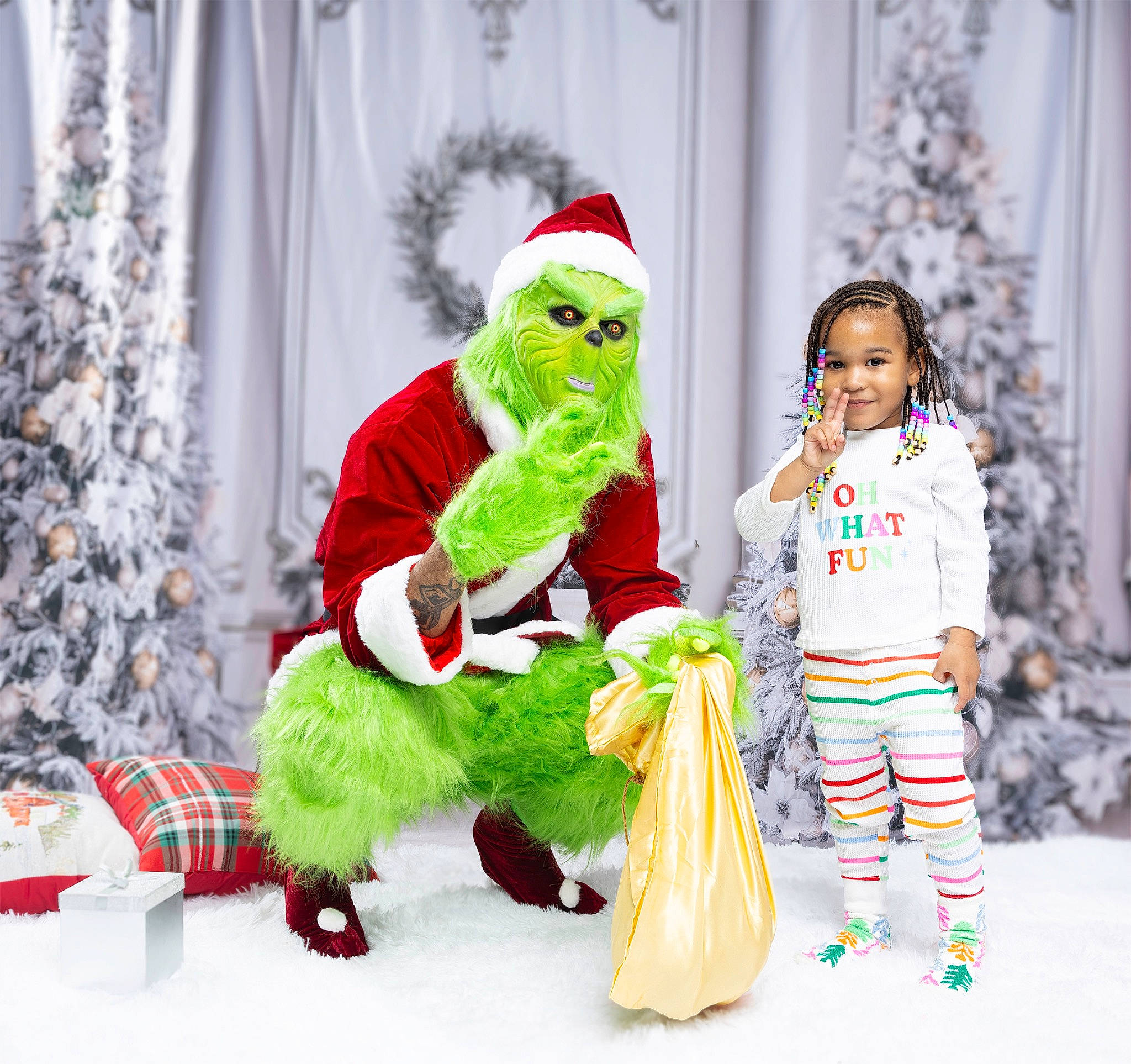 Cailey joined the competition — help win amazing prizes! baby, baby_toddler_clothing, child, christmas, christmas_eve, costume, curtain, event, fictional_character, fun, fur, happy, hat, holiday, joy, lap, pattern, person, santa_claus, sitting
