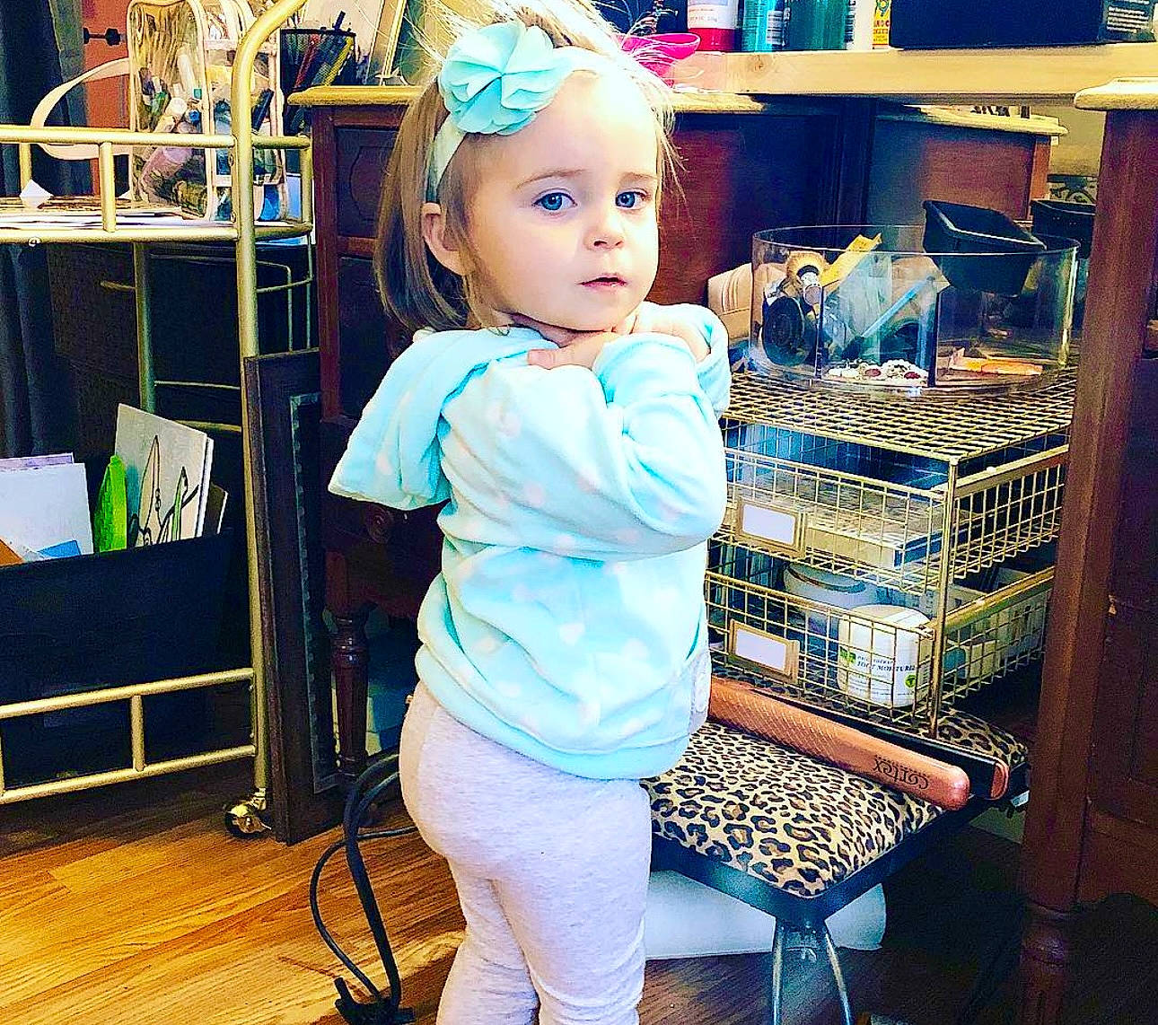 Hayden joined the competition — help win amazing prizes! baby_toddler_clothing, blond, blue, cap, child, cool, electric_blue, event, fashion_accessory, fun, happy, person, product, shelf, shelving, shopping, snapshot, standing, t_shirt, toddler