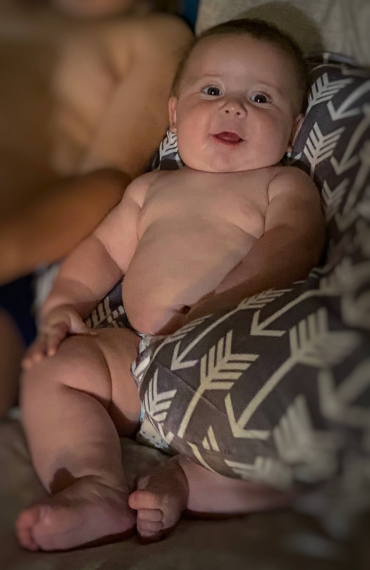 Axton is registered to the contest to win money with this photo: baby, barechested, cheek, chest, comfort, elbow, eye, finger, flash_photography, iris, knee, mouth, muscle, person, skin, smile, stomach, thigh, thumb, toddler