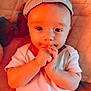 Louie joined the competition — help win amazing prizes! adorable, baby, child, close_up, cute, expression, eyes, face, hands, hat, indoors, infant, knit_hat, lying_down, plush_toys, portrait, quilted_bed, skin, soft_lighting, white_onesie