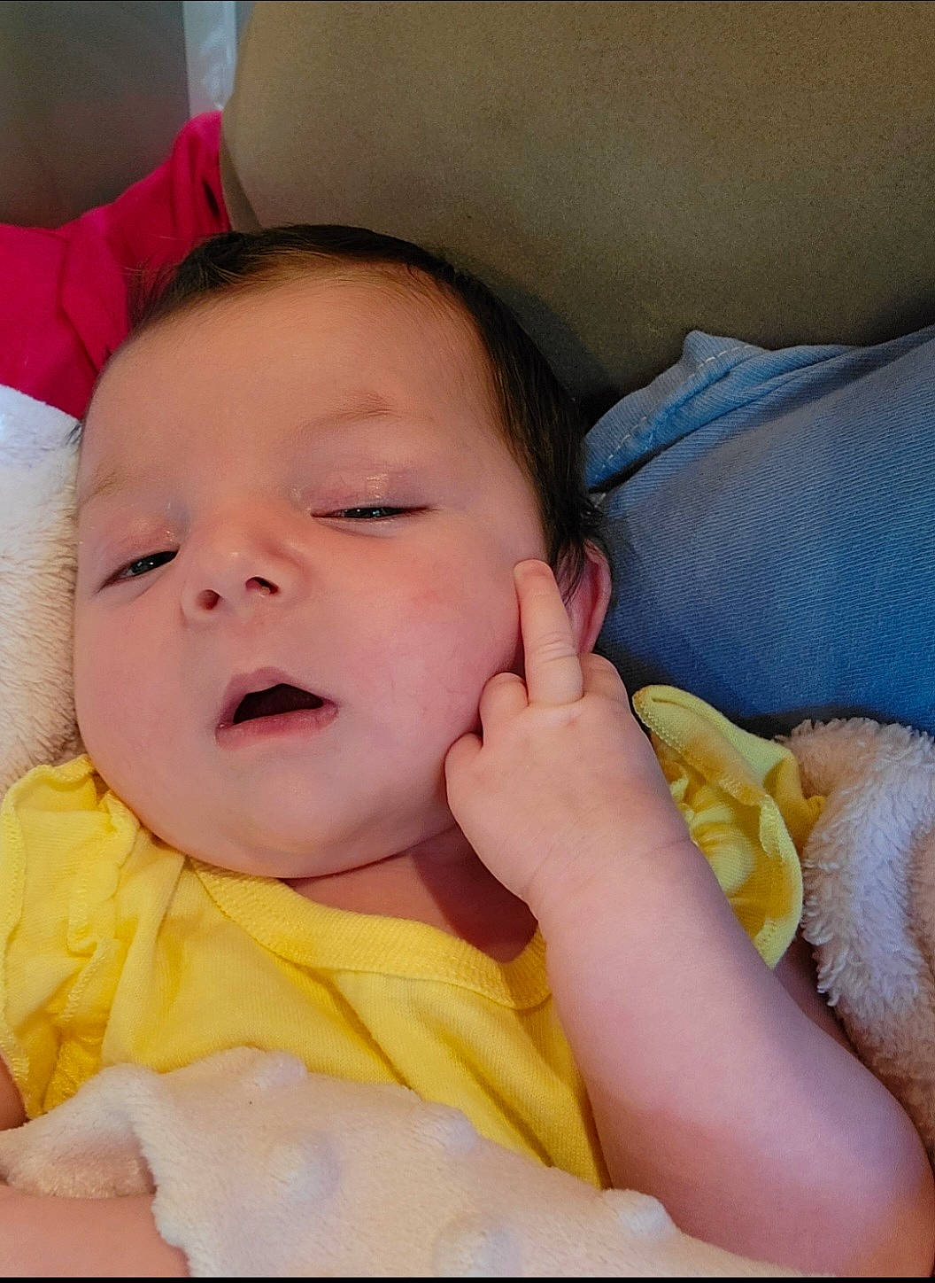 Emilia joined the competition — help win amazing prizes! baby, baby_toddler_clothing, cheek, chin, comfort, eye, eyebrow, eyelash, finger, gesture, happy, head, iris, lip, mouth, neck, nose, person, skin, smile