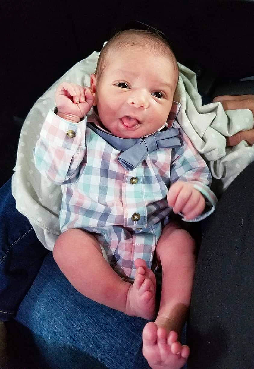 Ezekiel joined the competition — help win amazing prizes! baby, baby_toddler_clothing, cheek, collar, comfort, dress_shirt, eye, finger, flash_photography, iris, lip, pattern, person, plaid, sitting, skin, sleeve, smile, t_shirt, tartan