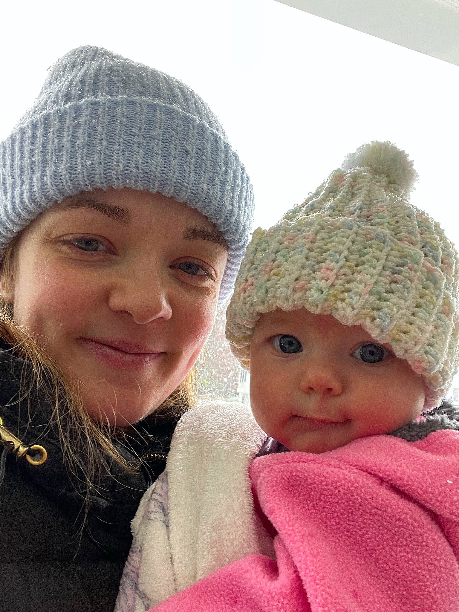 Fiona is registered to the contest to win money with this photo: baby, cap, cheek, comfort, eye, freezing, fun, happy, headgear, headwear, joy, knit_cap, lip, nose, outerwear, person, skin, smile, textile, toddler