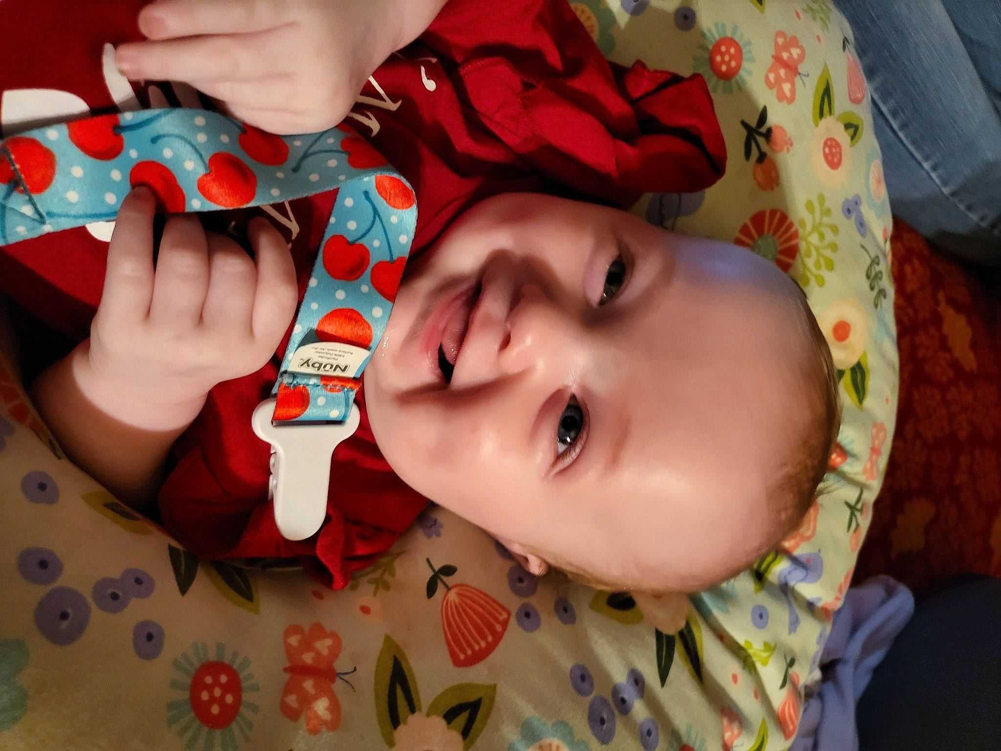 Aria joined the competition — help win amazing prizes! baby, baby_toddler_clothing, cheek, eyelash, finger, hairstyle, hand, happy, joy, lip, mouth, neck, nose, orange, organ, person, pink, red, skin, smile