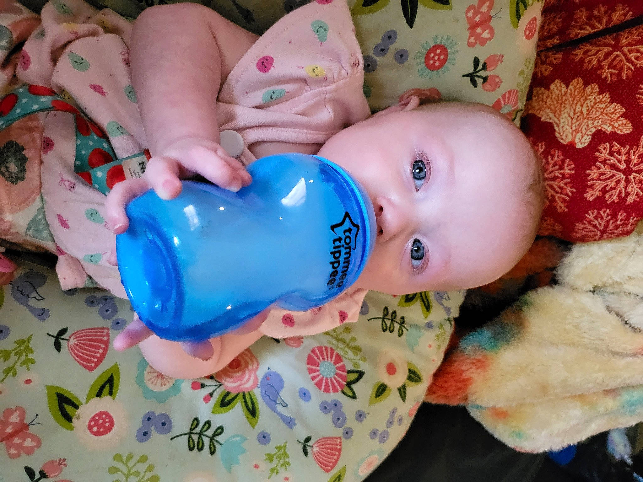 Aria joined the competition — help win amazing prizes! baby, baby_playing_with_toys, baby_products, baby_toddler_clothing, baby_toys, cheek, child, drinkware, eye, fun, happy, nail, person, pink, plastic, plastic_bottle, play, skin, toddler, toy