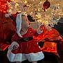 Adalee is registered to the contest to win money with this photo: baby, child, christmas_tree, white_tree, christmas_lights, red_ornament, holiday, presents, gift_wrap, festive, red_dress, santa_outfit, fur_trim, floor, curious, indoors, celebration, holiday_season, cute, smiling