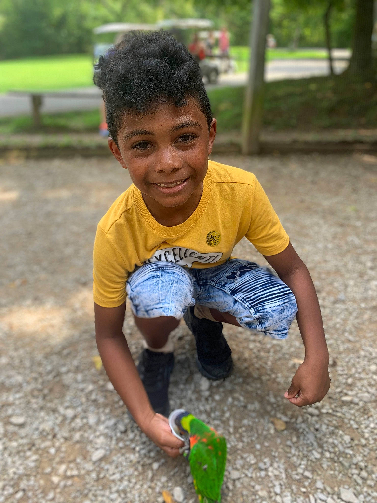Bryson is registered to the contest to win money with this photo: adaptation, child, fun, grass, hand, happy, joy, leaf, leg, leisure, people, people_in_nature, person, recreation, shorts, smile, sneakers, summer, t_shirt, temple