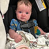 Liyana joined the competition — help win amazing prizes! baby, blanket, blue_eyes, buckle, canopy, car_seat, closeup, cute_expression, fabric, floral_outfit, hand, harness, infant, infant_carrier, newborn, pacifier, plush, portrait, seat, warning_label
