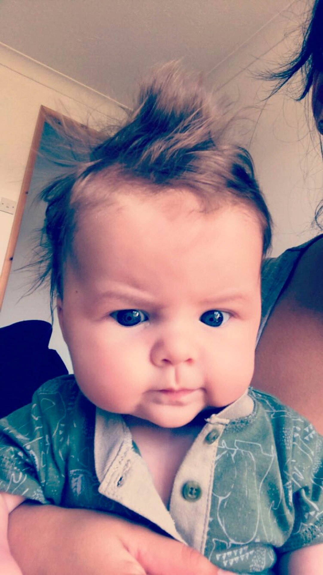 Alfie is registered to the contest to win money with this photo: anger, beauty, blue, child, color, dress, eye, face, girl, head, human_body, infant, organ, person, photography, portrait, skin, smile, sweetness, toddler