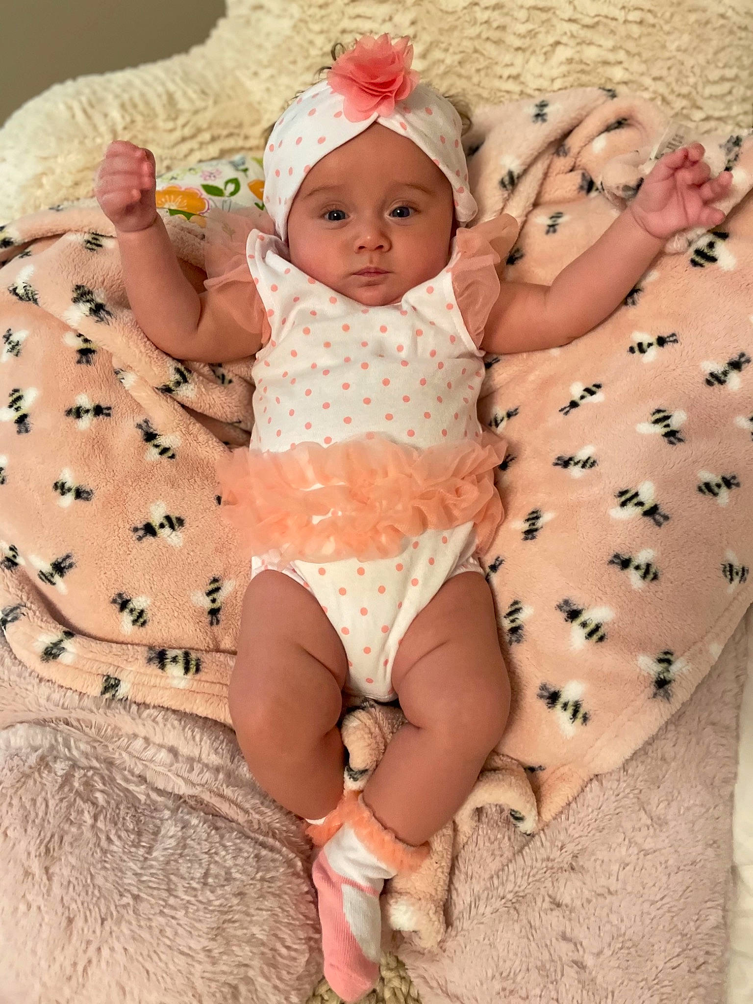 Amira is registered to the contest to win money with this photo: abdomen, baby, baby_toddler_clothing, chest, child, comfort, face, finger, hand, headgear, headwear, leg, organ, person, pink, skin, stomach, textile, thigh, toddler