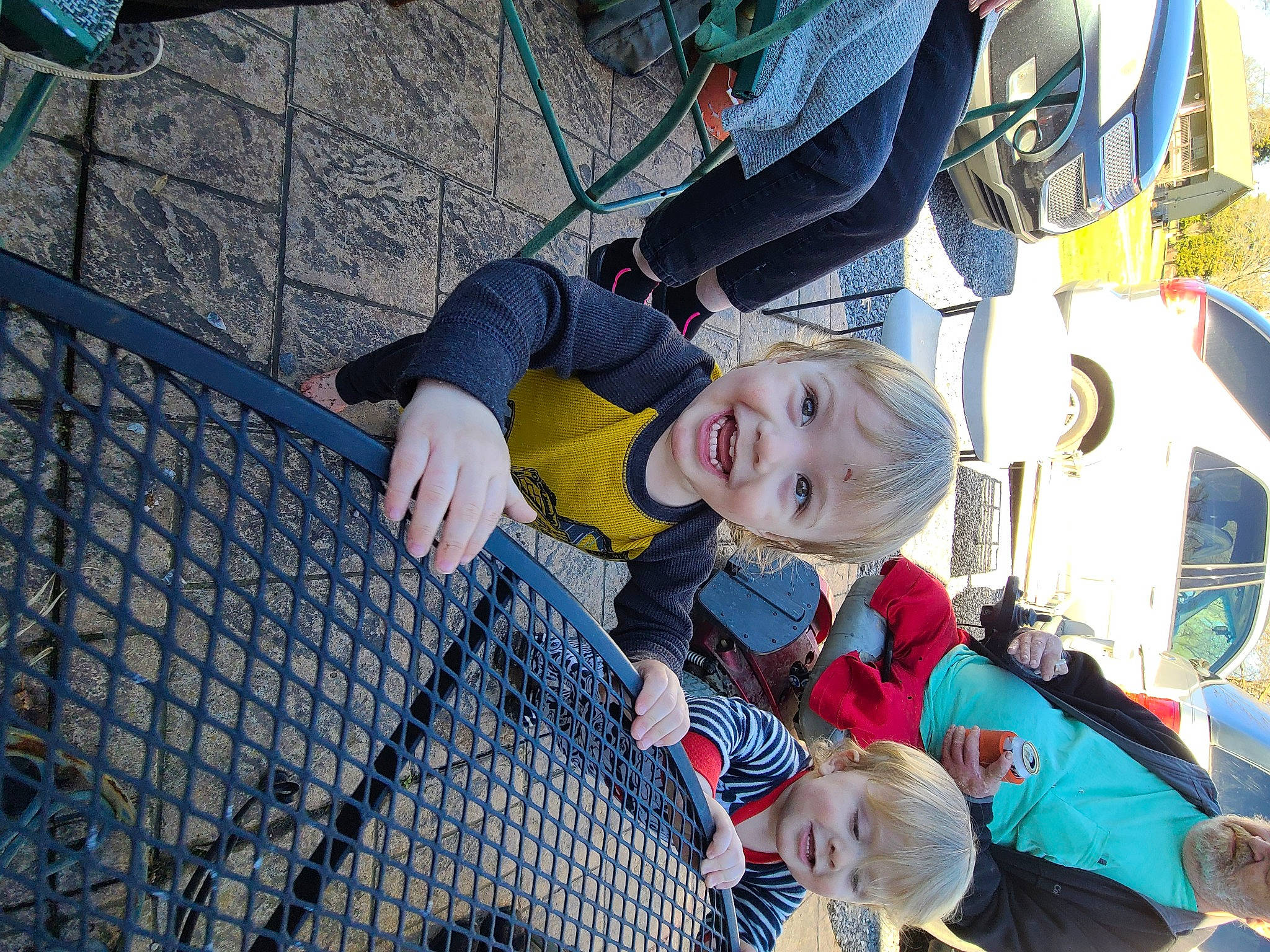 Jaxon And Joey joined the competition — help win amazing prizes! baby, child, city, event, fence, fun, happy, human_settlement, joy, leisure, mesh, person, playground, recreation, smile, toddler, tree