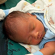 Liam joined the competition — help win amazing prizes! baby, newborn, sleeping, mittens, blanket, infant, face, peaceful, resting, closeup, skin, head, person, young, cute, soft, toddler, bed, comfort, portrait