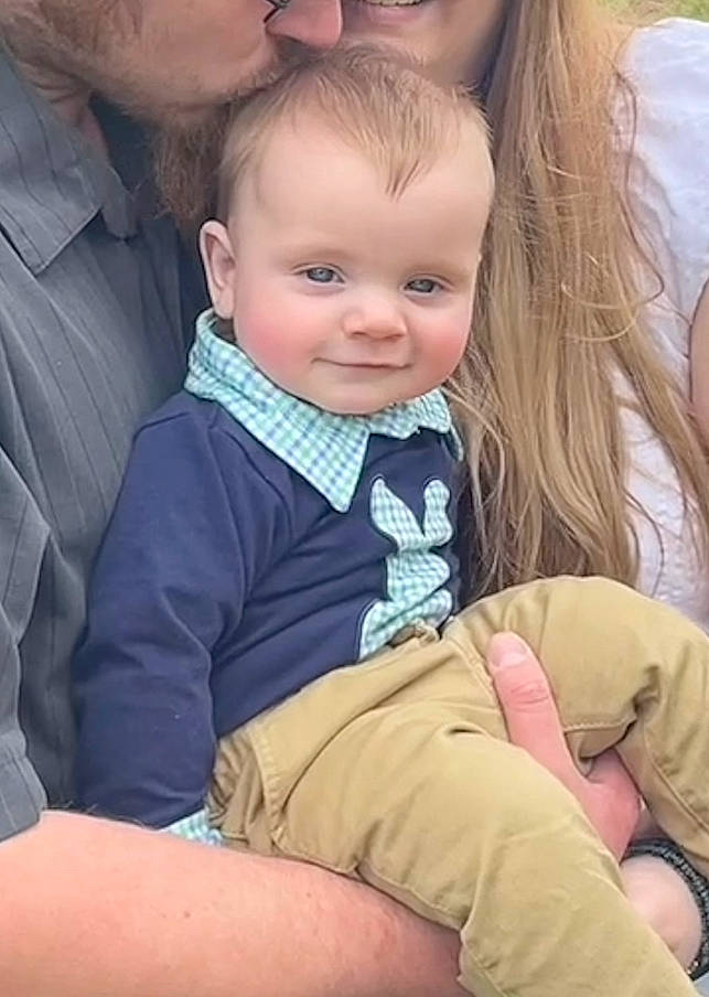 Archer joined the competition — help win amazing prizes! baby, baby_toddler_clothing, blond, cheek, child, comfort, finger, fun, hair, hairstyle, happy, head, human_body, lap, person, sitting, skin, sleeve, t_shirt, thigh