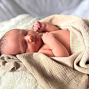 Maxson joined the competition — help win amazing prizes! baby, newborn, sleeping, blanket, soft, knitted, beige, infant, peaceful, wrapped, cute, skin, closeup, resting, toddler, portrait, child, young, comfort, warm