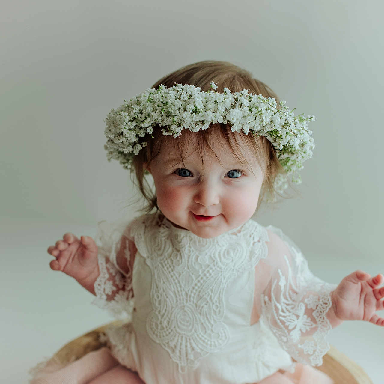 Sunnie joined the competition — help win amazing prizes! accessories, baby, bodypart, bonnet, clothing, dress, face, finger, flower, flowerarrangement, flowerbouquet, formalwear, hand, happy, hat, head, person, photography, plant, portrait