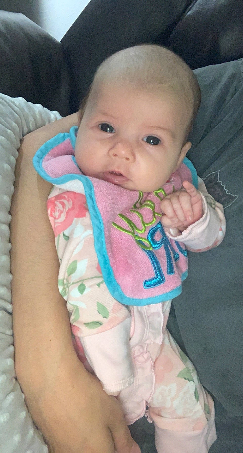 Avianna joined the competition — help win amazing prizes! arm, baby, baby_toddler_clothing, cheek, comfort, eye, face, finger, hand, head, iris, lip, mouth, neck, nose, person, pink, skin, sleeve, thumb