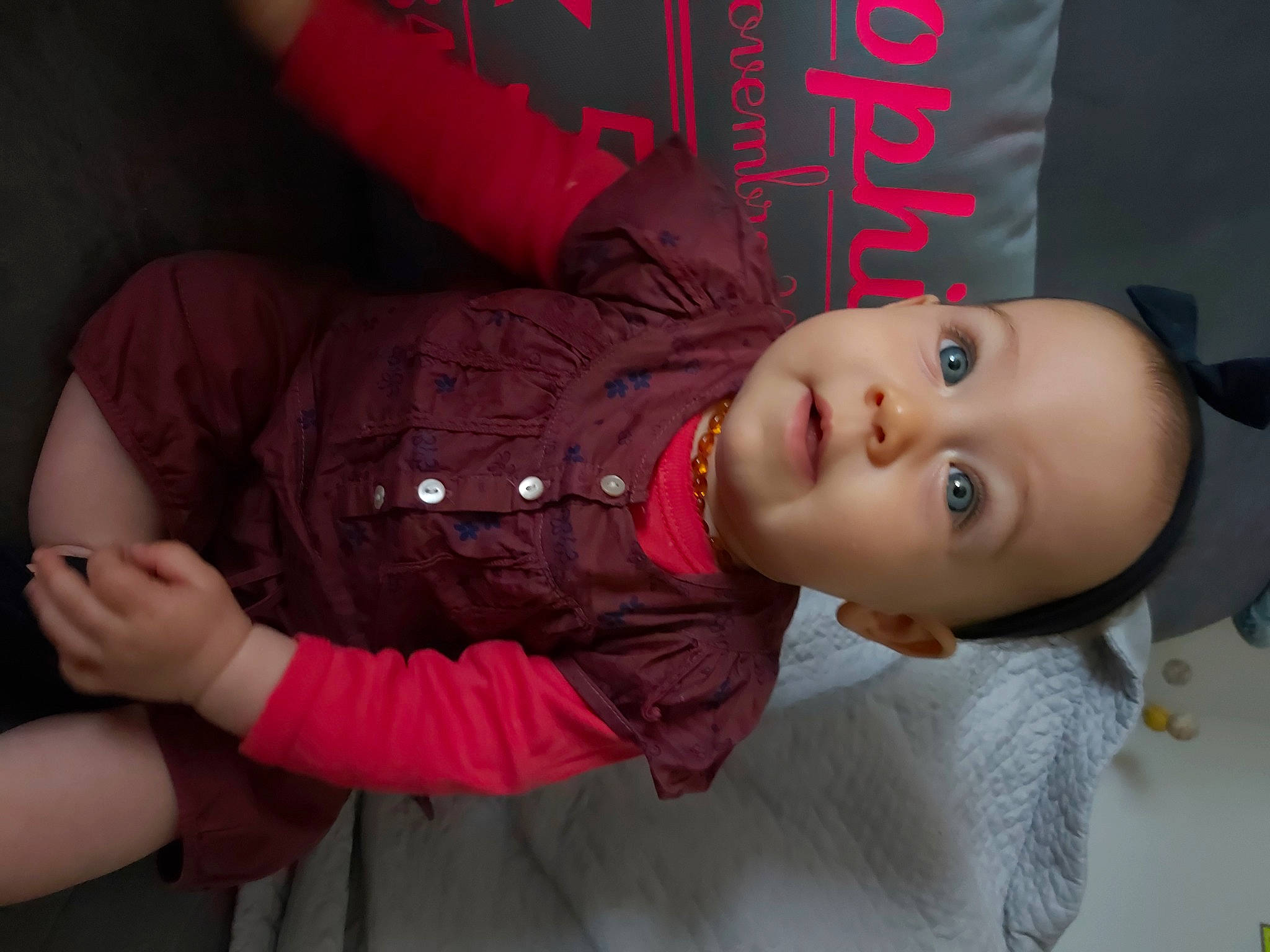 Sophie participe au concours pour gagner de l'argent avec cette photo : baby, baby_toddler_clothing, cheek, child, cool, elbow, flash_photography, fun, gesture, hand, happy, joint, lip, mammal, mouth, nose, person, room, skin, sleeve