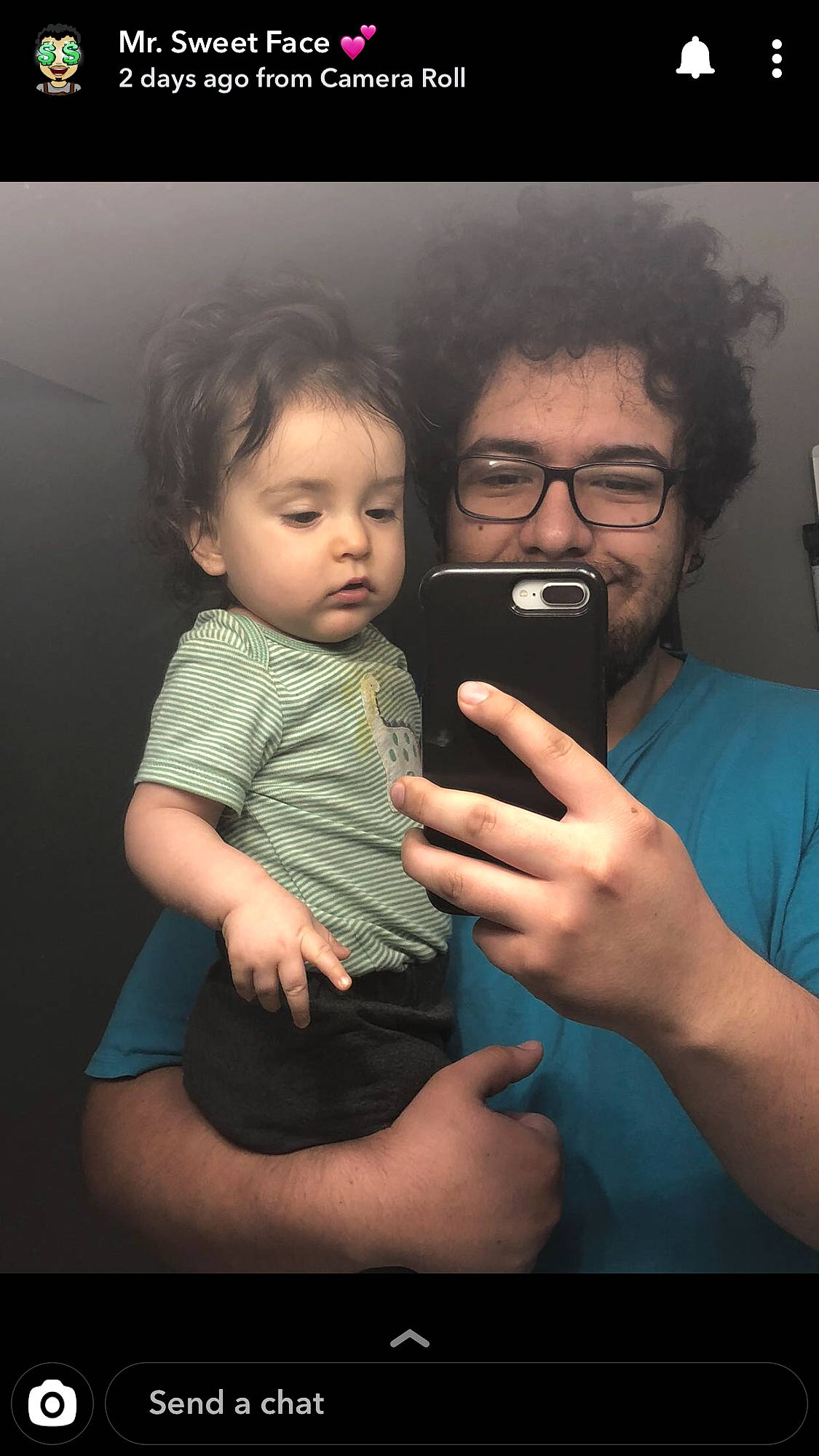 Adan is registered to the contest to win money with this photo: baby, cheek, child, eye, face, fun, glasses, head, nose, people, person, photography, selfie, sitting, skin, smile, snapshot, toddler