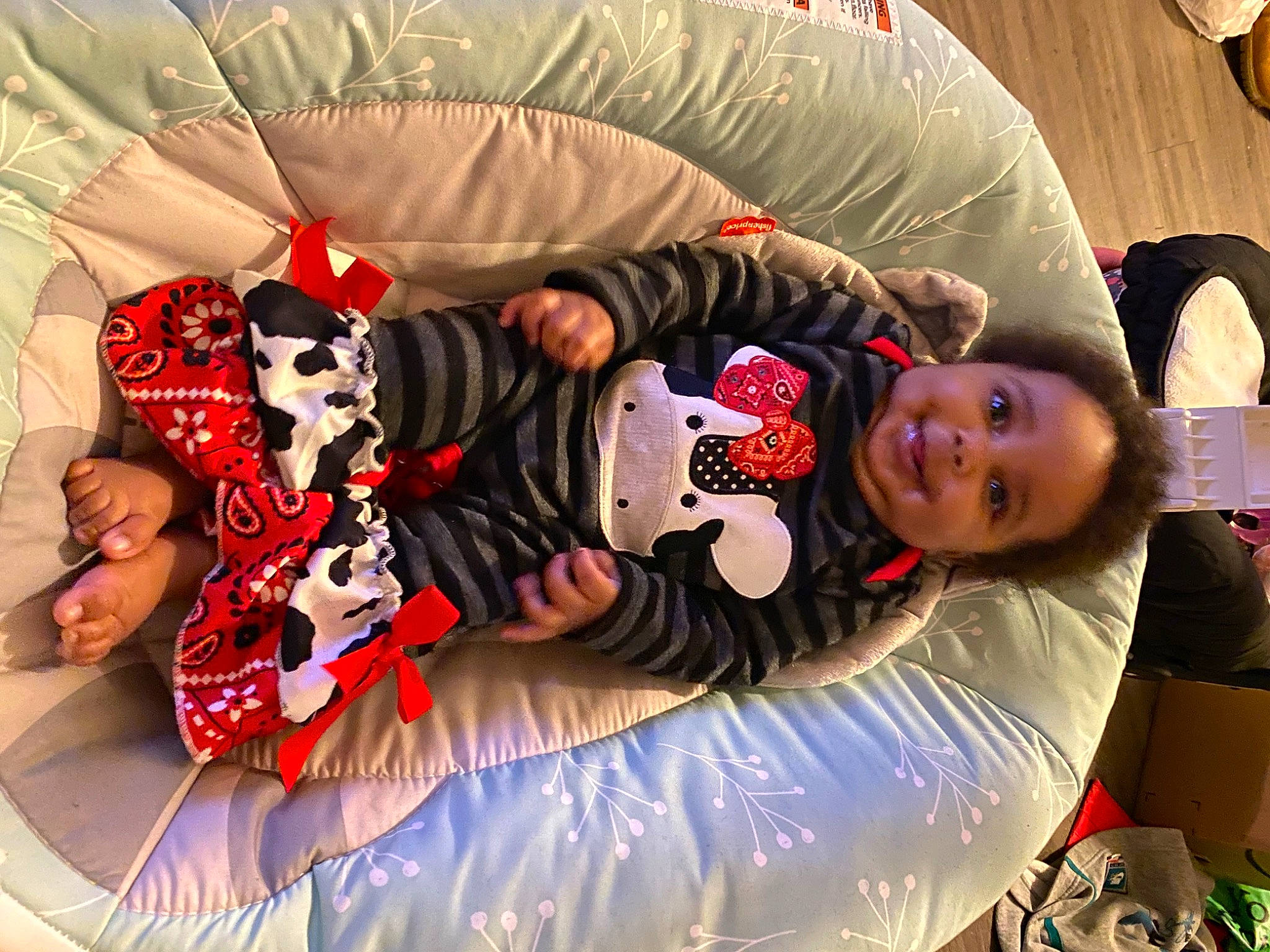 Milove is registered to the contest to win money with this photo: baby, baby_products, baby_toddler_clothing, beauty, child, comfort, couch, event, facial_expression, fun, happy, holiday, joy, lap, people, person, product, room, sitting, smile