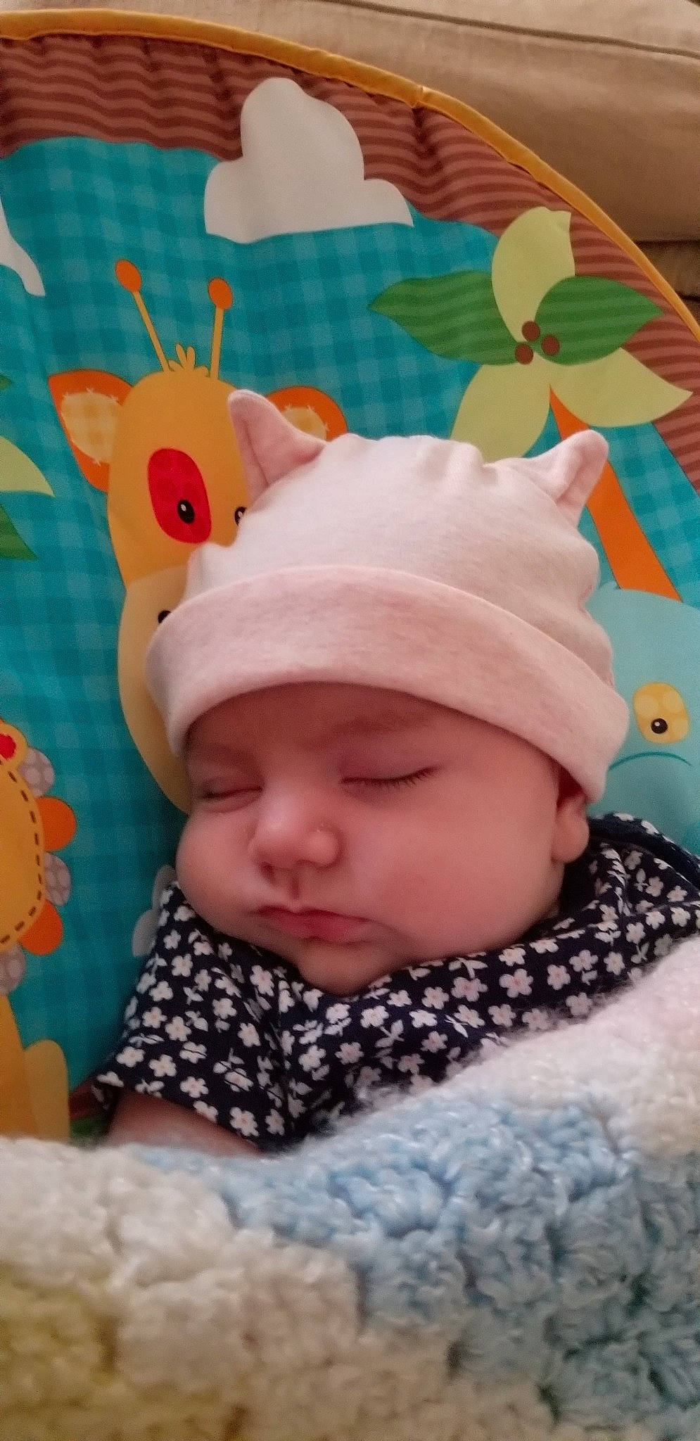 Carmella joined the competition — help win amazing prizes! baby, bonnet, child, fawn, headgear, headwear, person, pink, toddler