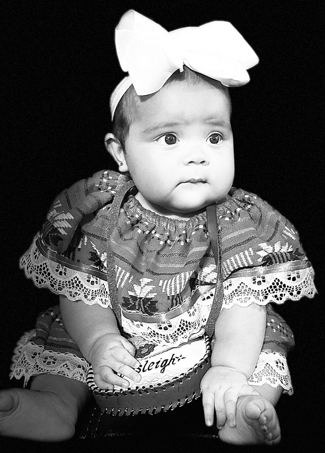 Kinsleigh joined the competition — help win amazing prizes! baby, baby_toddler_clothing, cheek, child, clothing, costume_hat, event, eye, flash_photography, happy, head, headgear, human_body, monochrome, monochrome_photography, pattern, person, sleeve, style, toddler