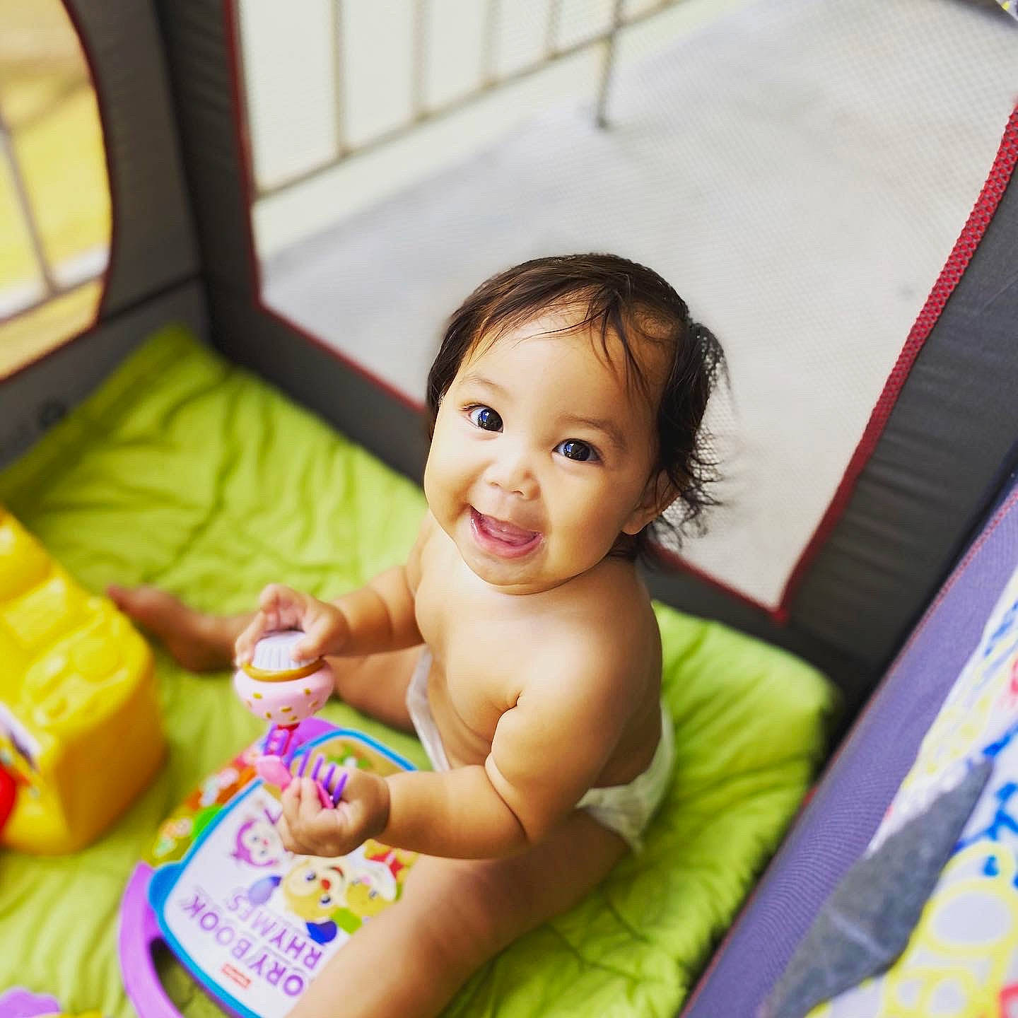 Tyler is registered to the contest to win money with this photo: baby, baby_products, baby_toys, beauty, cheek, child, ear, games, happy, joy, person, play, product, room, sitting, skin, smile, toddler, toy, tummy_time