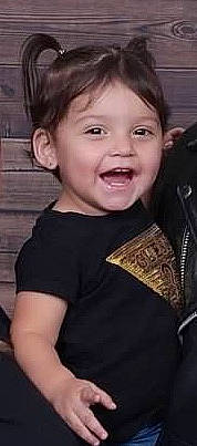 Miranda joined the competition — help win amazing prizes! baby, black_hair, cheek, child, child_model, chin, ear, eye, face, facial_expression, forehead, laugh, nose, person, skin, smile, toddler