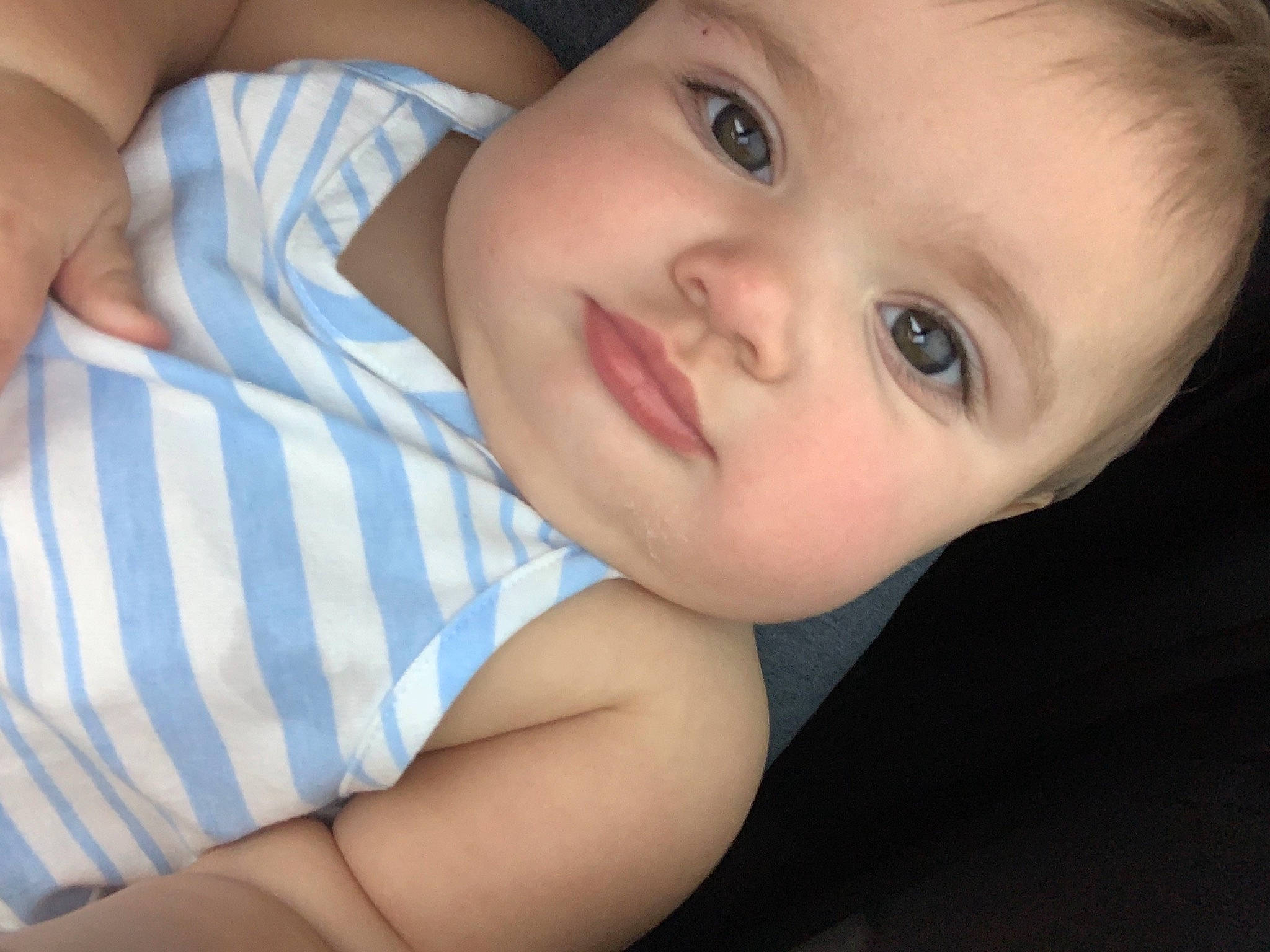 Makenna joined the competition — help win amazing prizes! baby, baby_toddler_clothing, cheek, child, comfort, elbow, eye, eyebrow, eyelash, finger, flash_photography, happy, iris, lip, mouth, nose, person, skin, sleeve, smile