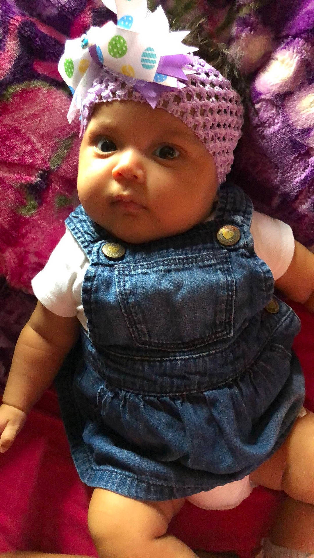 Ashley joined the competition — help win amazing prizes! child, doll, girl, hair_accessory, headgear, infant, knitting, person, pink, product, purple, skin, toddler, toy