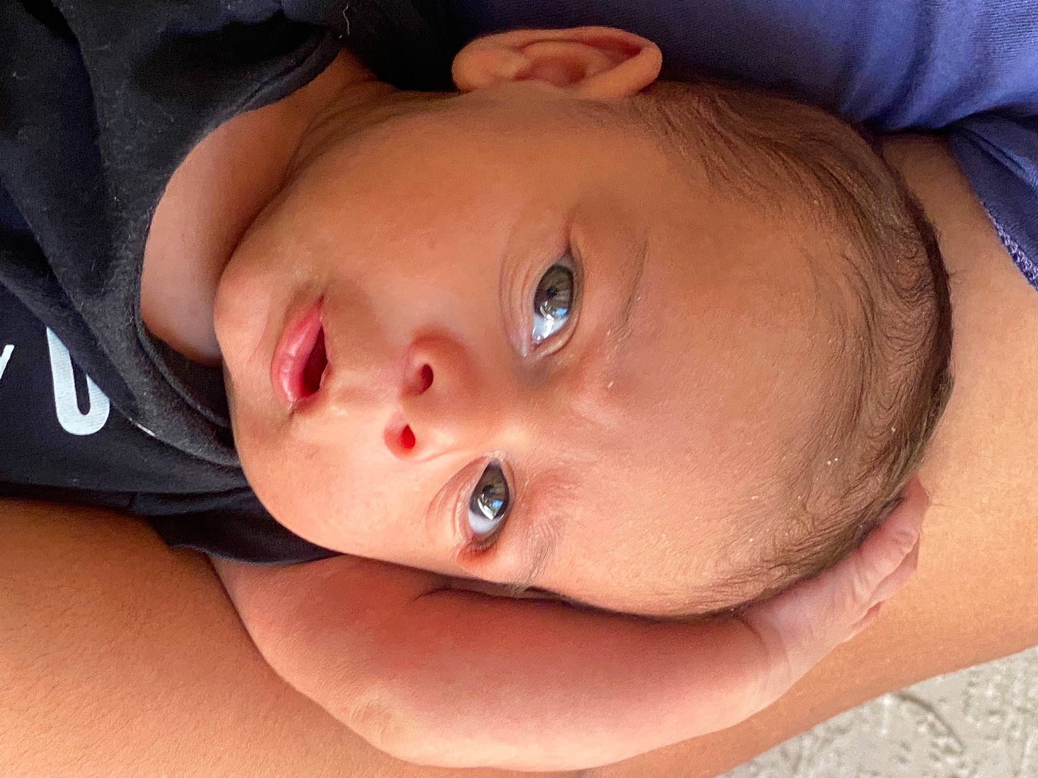 Zayn is registered to the contest to win money with this photo: baby, black_hair, cheek, chest, comfort, eyebrow, eyelash, finger, forehead, happy, headgear, iris, lip, mammal, mouth, neck, nose, person, skin, smile