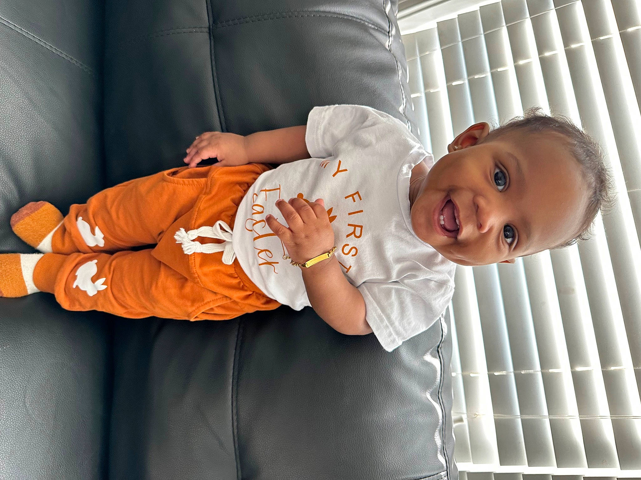 Kason joined the competition — help win amazing prizes! arm, baby, baby_products, baby_safety, baby_toddler_clothing, comfort, elbow, finger, gesture, happy, knee, linens, person, product, sleeve, smile, t_shirt, textile, thigh, thumb