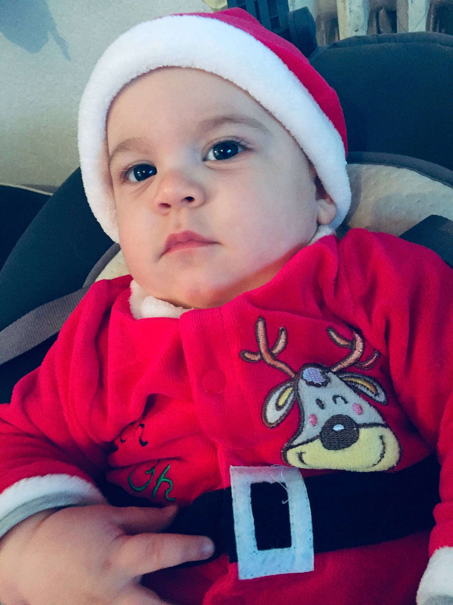 Alejandro participe au concours pour gagner de l'argent avec cette photo : baby, cheek, child, christmas, christmas_eve, cool, fictional_character, happy, headgear, headwear, holiday, hoodie, knit_cap, outerwear, person, pink, skin, smile, toddler