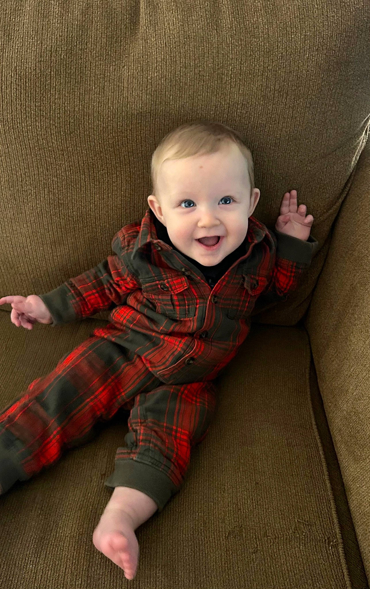 Bowen joined the competition — help win amazing prizes! baby, baby_toddler_clothing, cheek, chin, collar, comfort, eye, flash_photography, head, human_body, iris, leg, lip, outerwear, person, skin, sleeve, smile, tartan, textile