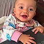 Imoni joined the competition — help win amazing prizes! baby, child, smiling, pajamas, keyboard, laptop, hand, face, indoor, cozy, blanket, pillow, happy, playing, technology, cute, infant, person, home, portrait
