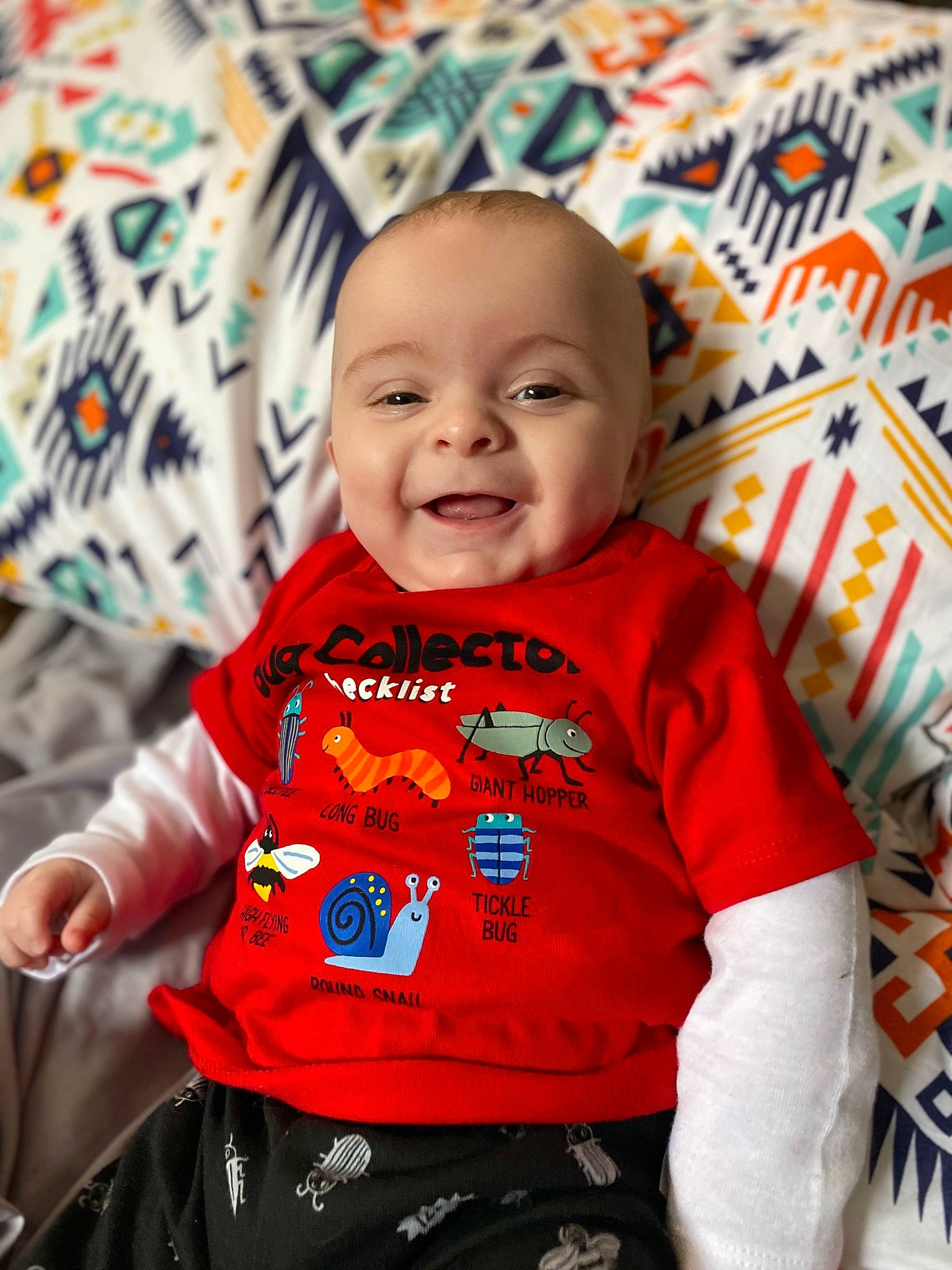 Coleson joined the competition — help win amazing prizes! baby, baby_toddler_clothing, cheek, child, chin, comfort, eye, happy, head, iris, joy, linens, magenta, person, pink, product, skin, sleeve, smile, t_shirt