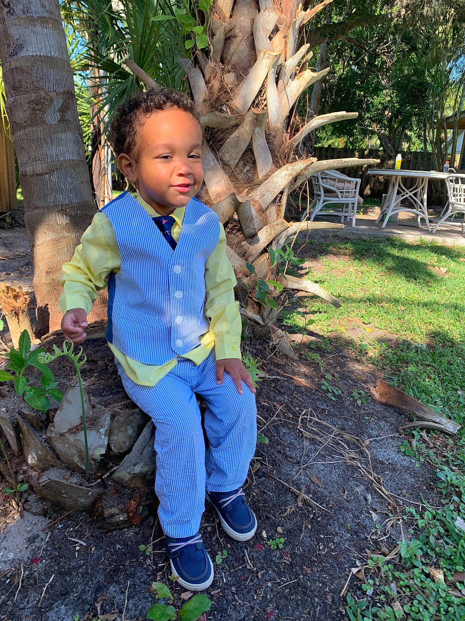 Tyree Marshall is registered to the contest to win money with this photo: adaptation, botany, child, fun, jeans, leaf, leisure, outerwear, person, plant, play, smile, toddler, tree, vacation