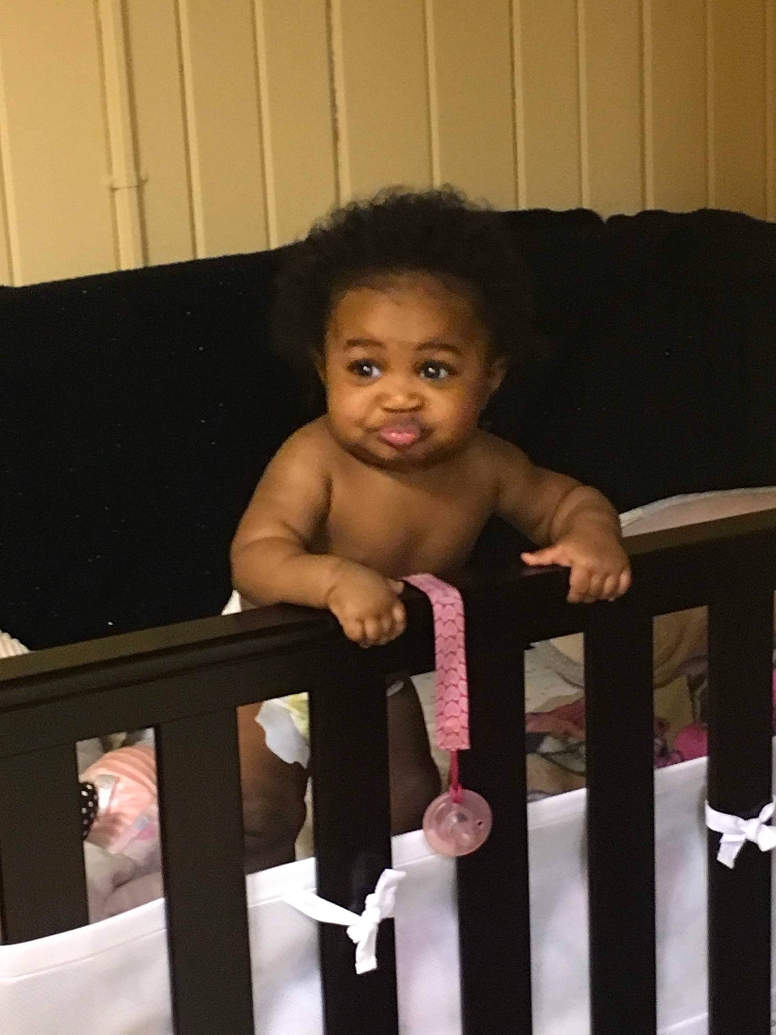 Ashariee is registered to the contest to win money with this photo: baby, baby_products, bed, chair, child, eye, face, furniture, infant_bed, person, product, sitting, skin, smile, toddler