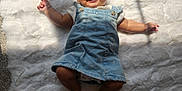 Florence joined the competition — help win amazing prizes! adorable, arms, baby, blanket, child, clothing, cute, denim_dress, face, feet, happy, headband, indoors, infant, lying_down, portrait, skin, smile, soft_texture, sunlight