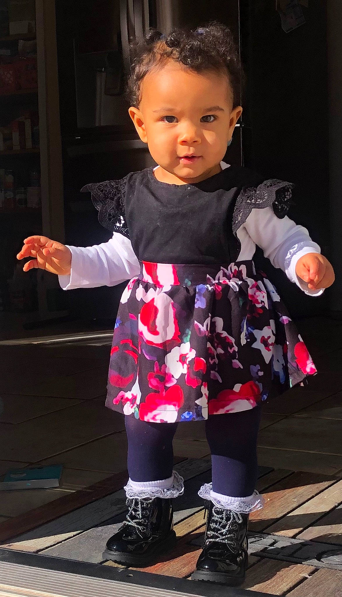 Lovie is registered to the contest to win money with this photo: baby, baby_toddler_clothing, beauty, child, cool, electric_blue, entertainment, event, fashion_design, fun, magenta, pattern, person, pink, purple, red, shoe, sleeve, standing, t_shirt