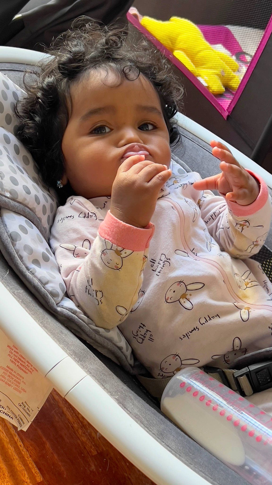 Ariana is registered to the contest to win money with this photo: baby, baby_products, baby_safety, baby_toddler_clothing, bib, cheek, child, comfort, eye, eyelash, face, finger, fun, happy, mouth, nose, person, skin, smile, snapshot