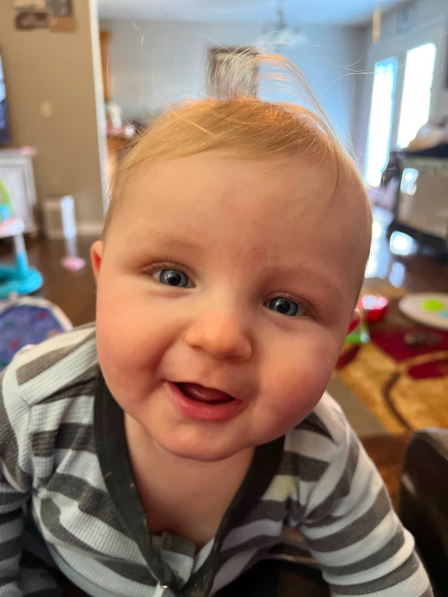 Jaxsyn is registered to the contest to win money with this photo: baby, baby_toddler_clothing, chair, cheek, child, chin, ear, eyebrow, eyelash, forehead, happy, iris, jaw, lip, mouth, nose, person, skin, smile, toddler