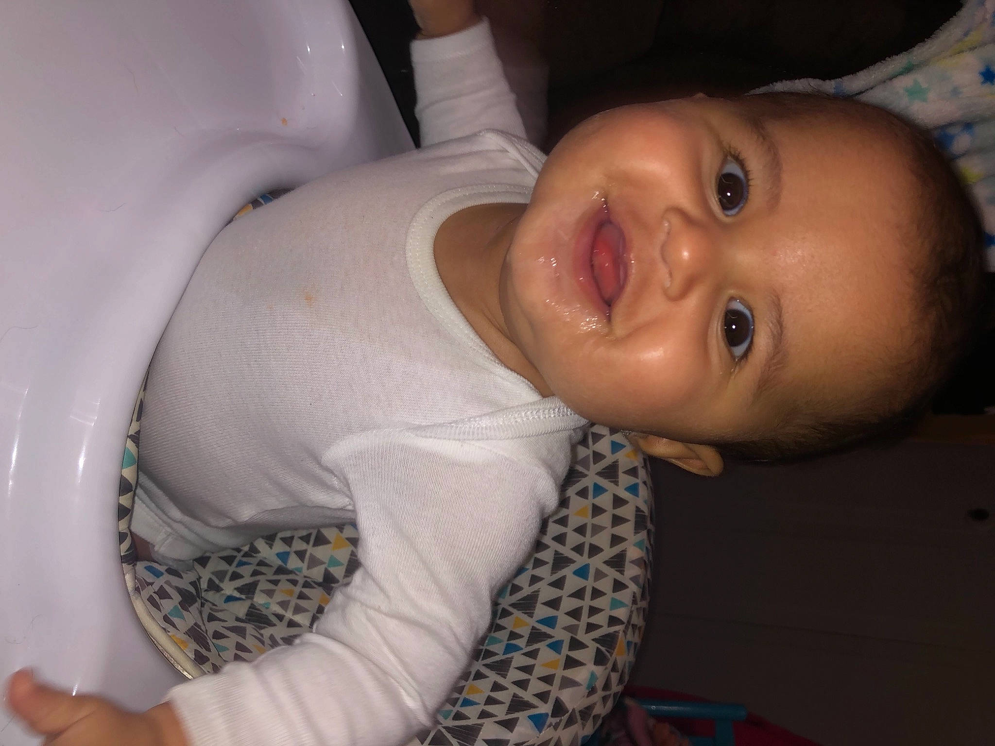 Carmelo joined the competition — help win amazing prizes! baby, baby_toddler_clothing, cheek, child, chin, eye, eyebrow, eyelash, forehead, iris, joy, lip, person, skin, throat, tongue, tooth