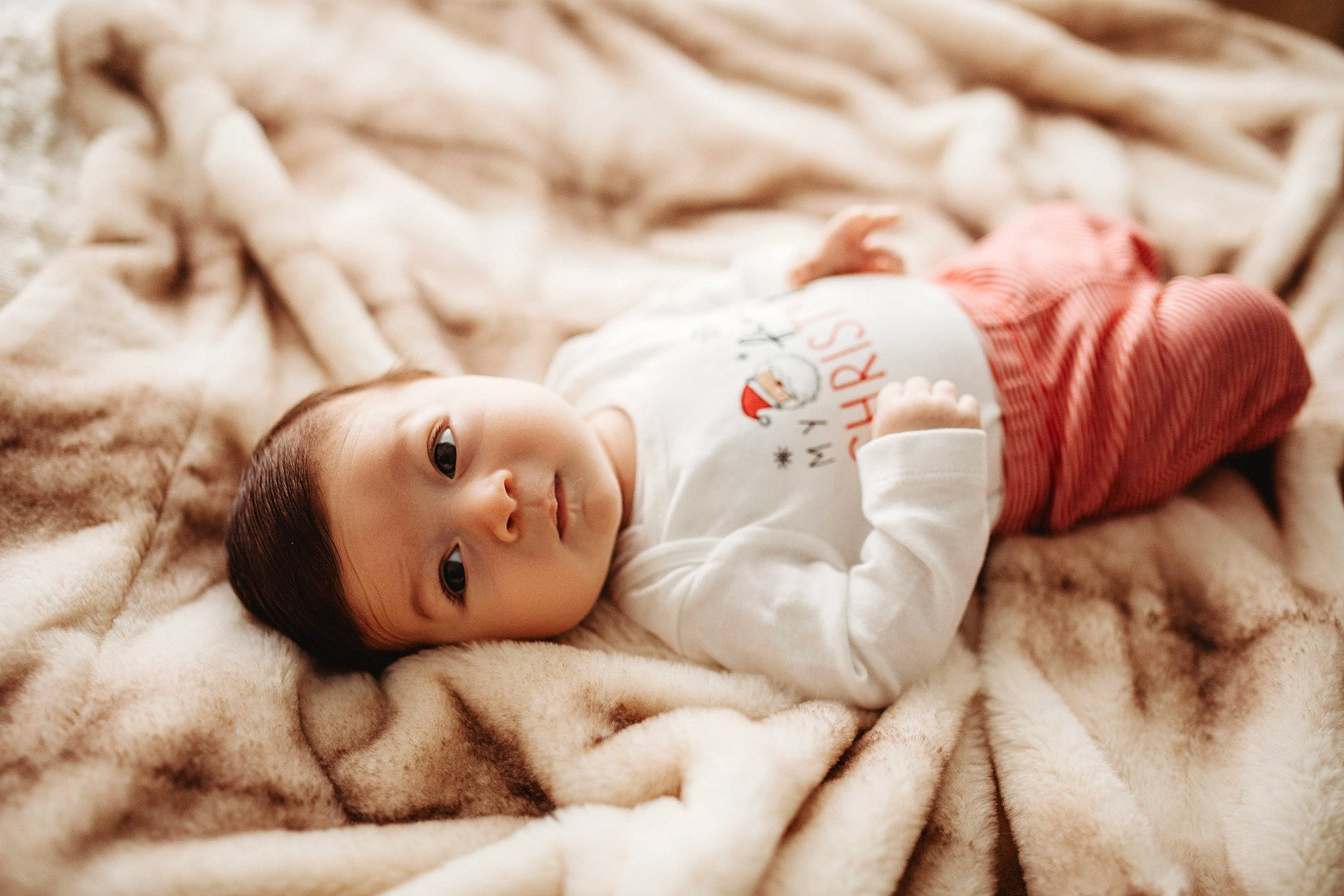 Jett joined the competition — help win amazing prizes! baby, baby_sleeping, baby_toddler_clothing, bedding, bedtime, beige, blanket, cheek, child, comfort, fur, human, linens, lip, nose, peach, person, portrait_photography, skin, textile