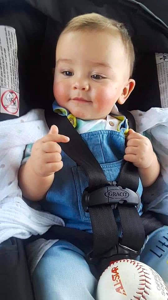 Kristian joined the competition — help win amazing prizes! auto_part, baby, baby_carriage, baby_in_car_seat, baby_products, car_seat, cheek, child, person, product, seat_belt, sitting, tie, toddler