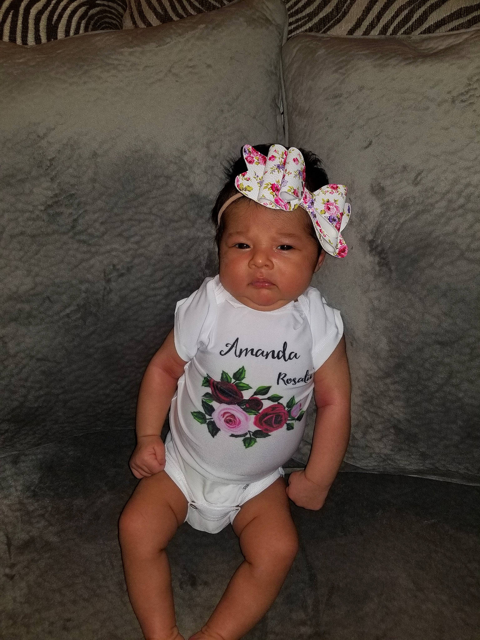 Amanda joined the competition — help win amazing prizes! baby, baby_toddler_clothing, child, fashion_accessory, fun, hair_accessory, headgear, headpiece, headwear, person, photography, pink, plant, sitting, smile, toddler