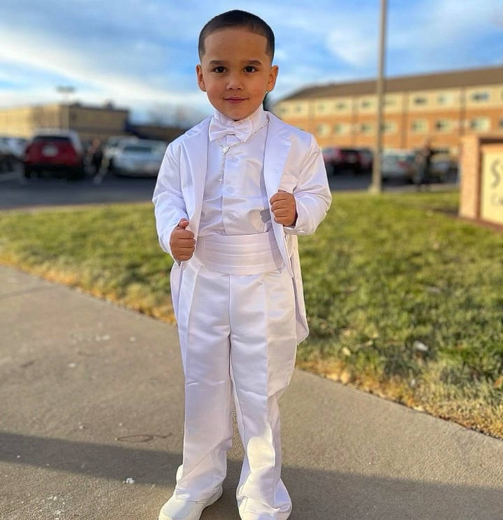 Javian joined the competition — help win amazing prizes! asphalt, blazer, child, cloud, dress_shirt, eye, face, flash_photography, formal_wear, fun, gesture, grass, happy, joy, person, road, sky, sleeve, suit, tie